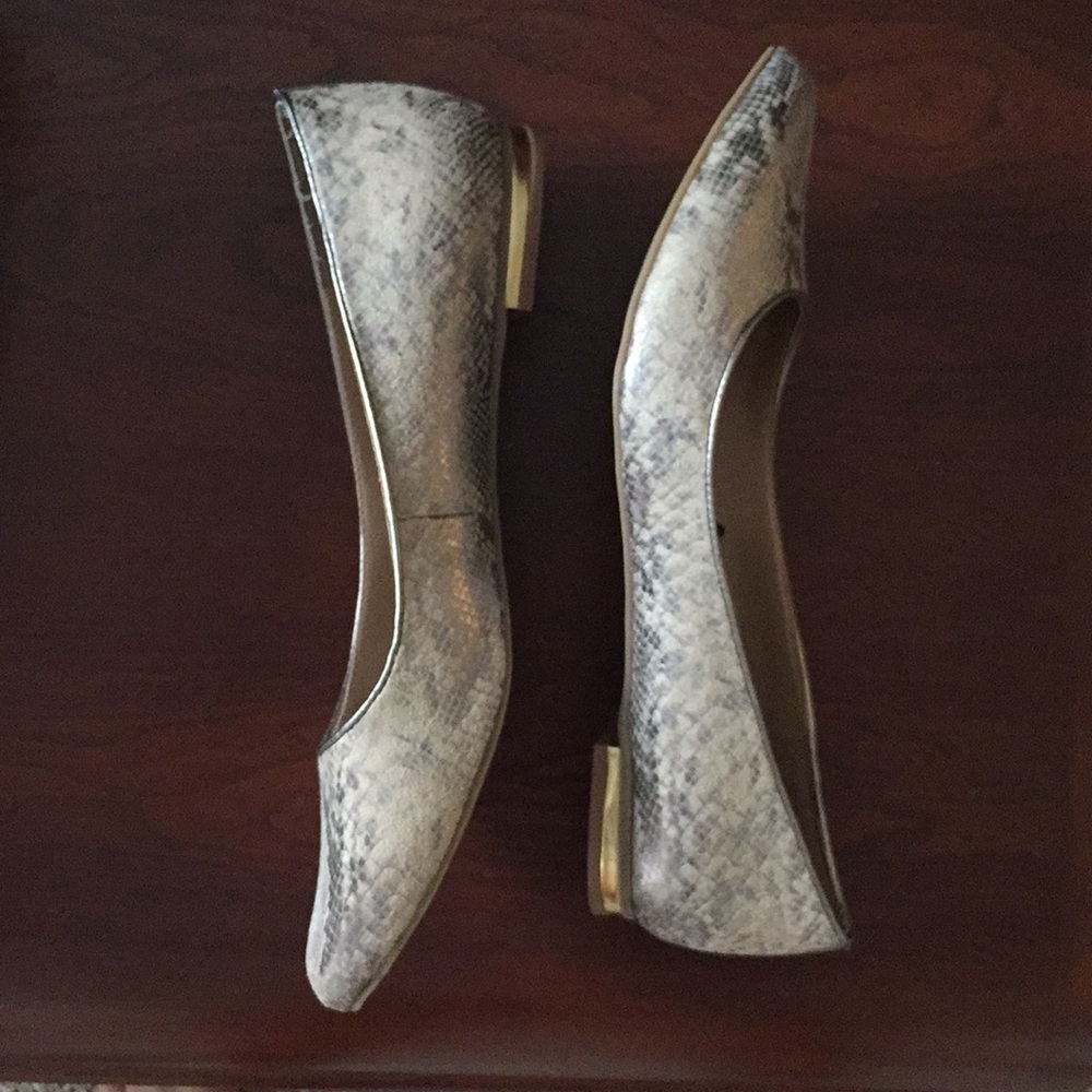 Banana Republic flats subtle snakeskin pattern
